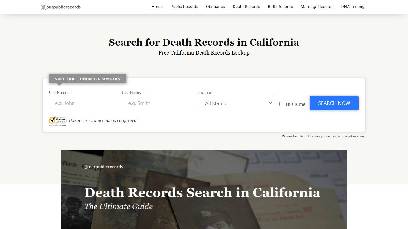 Search for Death Records in California - Public Records Search